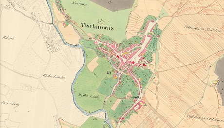 Císařský otisk stabilního katastru Tišnova