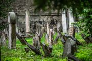 Na místě se dozvídáme, že se tam začalo pohřbívat v roce 1679 a zpočátku plnilo úlohu morového pohřebiště. Celkem na něm našlo odpočinek téměř 38 tisíc lidí.