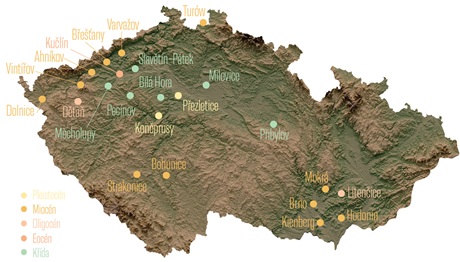 Mapa fosilních nálezů