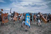 Členové historické skupiny s replikami římského vybavení při vystoupení v Návštěvnickém centru Mušov – Brána do Římské říše.